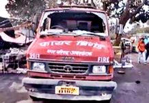 Firefighting vehicle vandalised