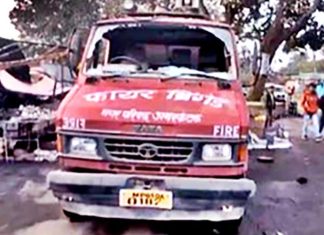 Firefighting vehicle vandalised