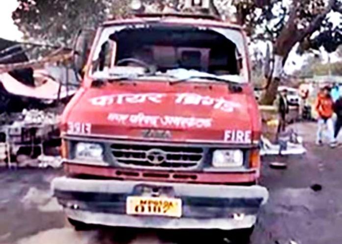 Firefighting vehicle vandalised