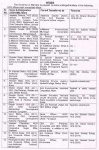 HCS Officers Transfers 