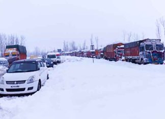 Heavy snowfall Jammu-Srinagar highway