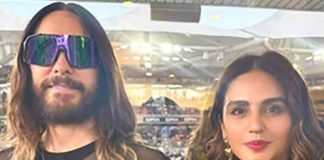 Huma Qureshi poses with Jared Leto