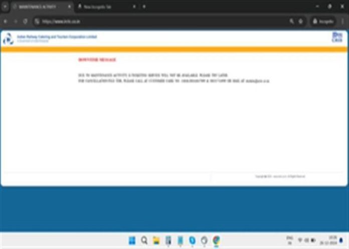 IRCTC-mobile-app- and- website-down-users-unable-to-book- Tatkal-tickets