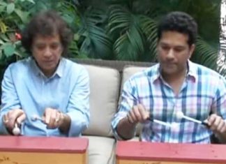 Sachin Tendulkar with Ustad Zakir Hussain