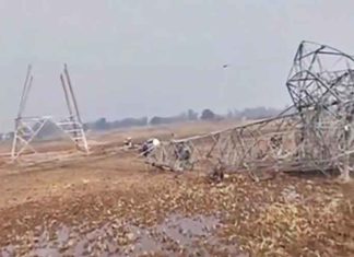 Transmission tower collapses