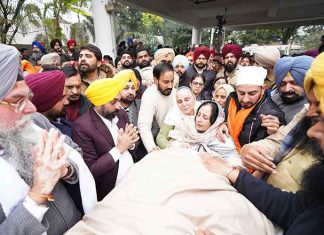 CM Mann Attends Cremation of MLA Gurpreet Gogi