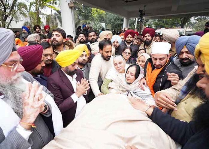 CM Mann Attends Cremation of MLA Gurpreet Gogi