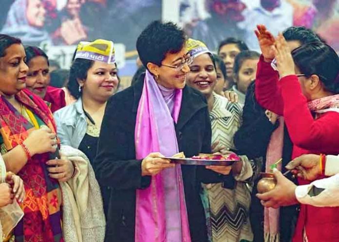 Delhi CM Atishi visits Kalkaji temple