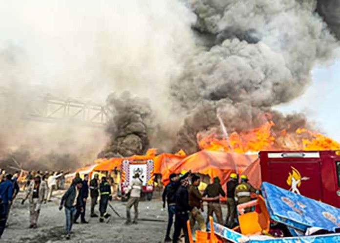 Fire breaks out at Maha Kumbh Mela venue after ‘gas cylinder explosion’