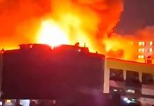 Shopping mall fire in Indonesia