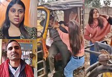 Woman Priyanshi Pandey attacking Auto driver