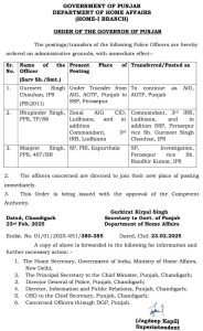 One IPS Two PPS Officers Transferred