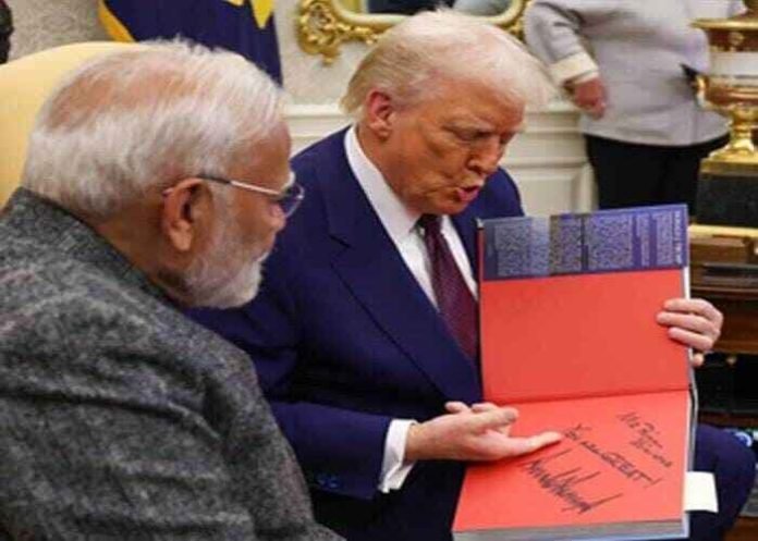 Trump-gifts-signed-copy-to-PM-Modi