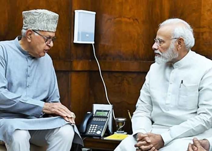 Farooq Abdullah with PM Modi