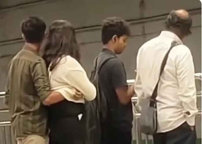 Viral video of couple PDA at Bengaluru Metro station