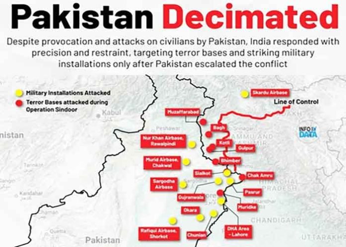 Amit Malviya on India targeted strikes on Pakistani airbases map