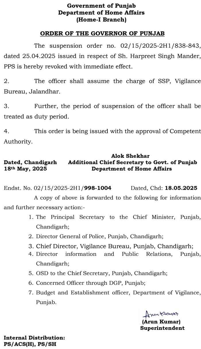 Reinstatement Orders 2