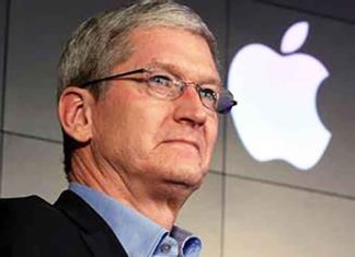 Tim Cook and Apple Logo