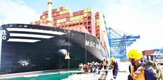 World largest container ship at Vizhinjam Adani Port