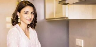 Soha Ali Khan in kitchen
