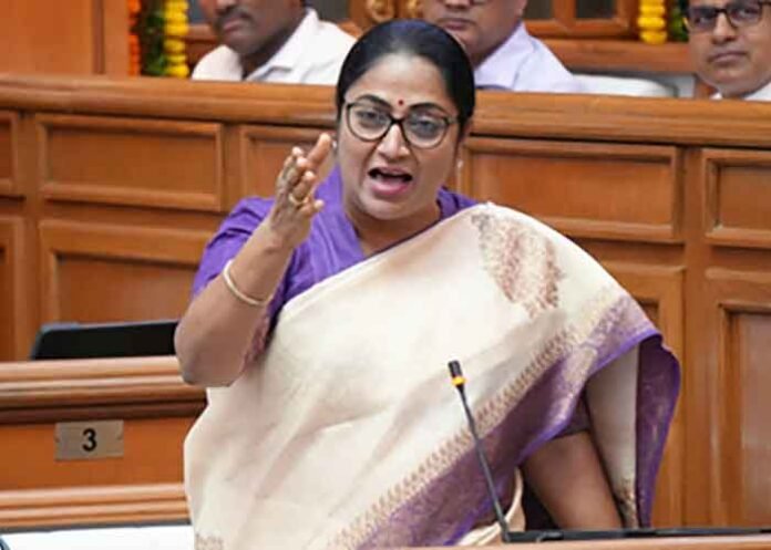 Delhi CM Rekha Gupta in parliament