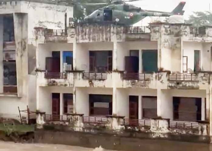 Flood-hit building