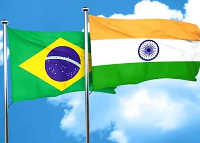 India-Brazil Flags