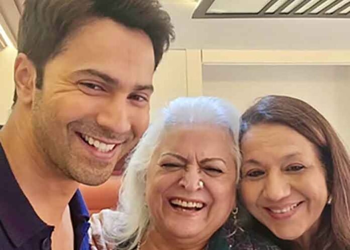 Bina Kak with Varun Dhawan and his family