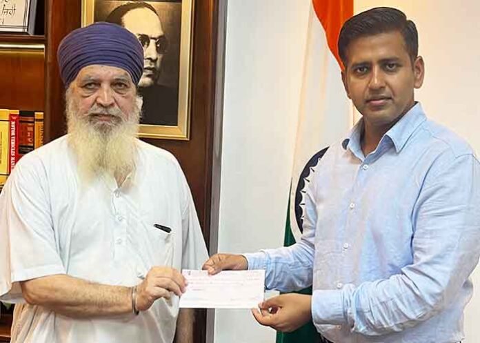 Inderjit Singh Gulati cheque to Dr. Himanshu Aggarwal