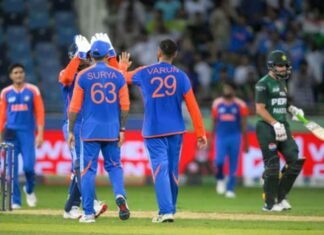 Indian players with Pakistan match