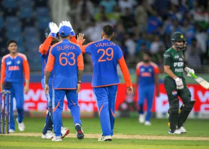 Indian players with Pakistan match