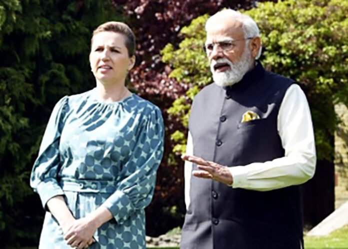 Mette Frederiksen with PM Modi