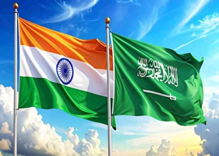Saudi Arabia India Flags