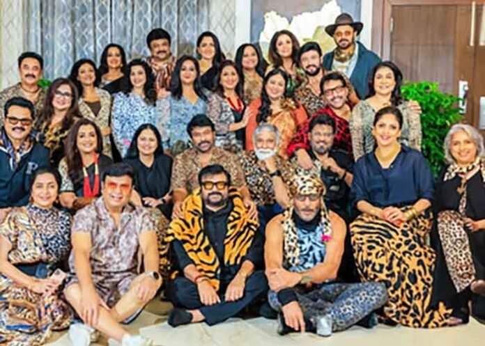 Chiranjeevi and Jackie Shroff at reunion party