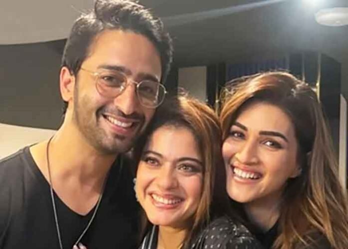 Shaheer Sheikh with Kajol and Kriti Sanon