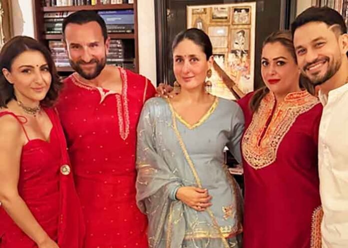 Soha Ali Khan with Saif, Kareena & Karisma