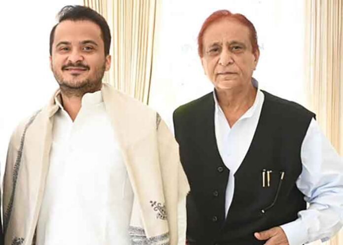 Azam Khan with son Abdullah Khan SP Leader