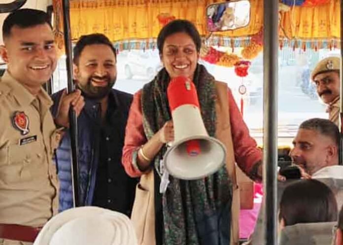 DC and SSP Review Nagar Kirtan Route from Bus