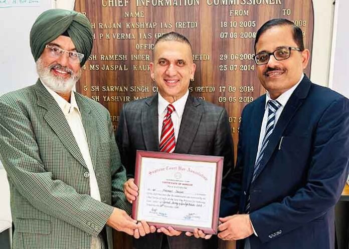 Harpreet Sandhu honoured by CJI for book