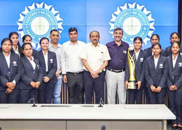 Indian blind womens cricket team visits BCCI headquarters