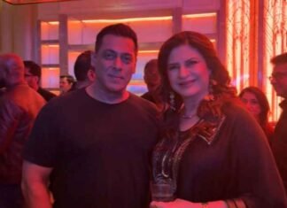 Kunickaa Sadanand poses with ‘Tiger’ Salman Khan at ‘Bigg Boss 19’ party