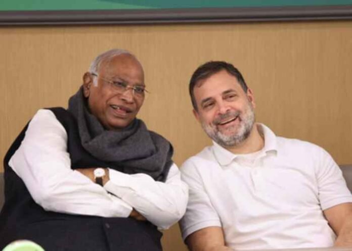 Mallikarjun Kharge with Rahul Gandhi Congress