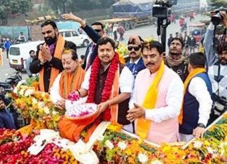 Nitin Nabin receives grand welcome