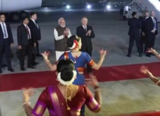 Russian President Vladimir Putin arrives on two-day State Visit, received by PM Modi at airport