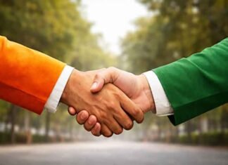 BJP AIMIM Hand Shake