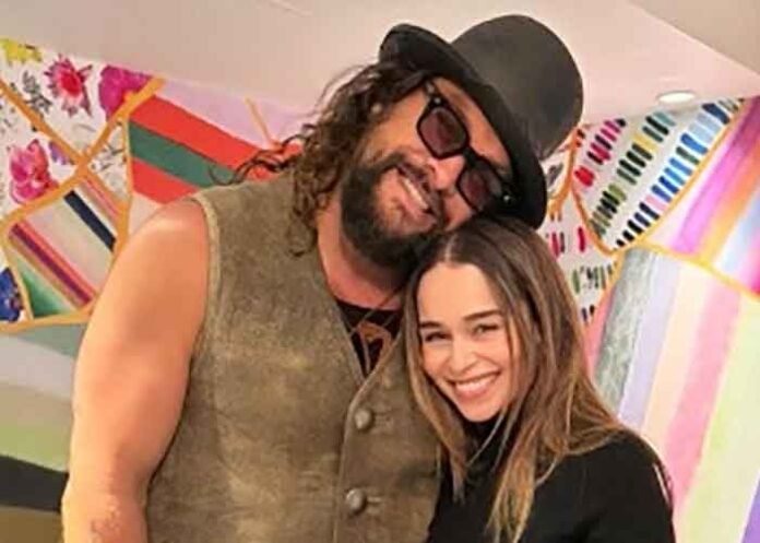 Emilia Clarke reunites with Jason Momoa