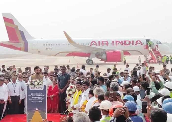 First test Air India flight lands successfully at Bhogapuram Airport