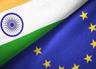 European Commission President upbeat on free trade pact with India India EU European Union Flags