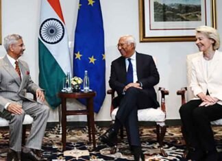 Jaishankar Costa and Ursula von der Leyen