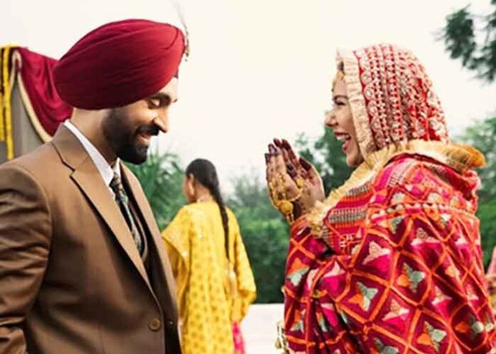 Sonam Bajwa with Diljit Dosanjh Border 2